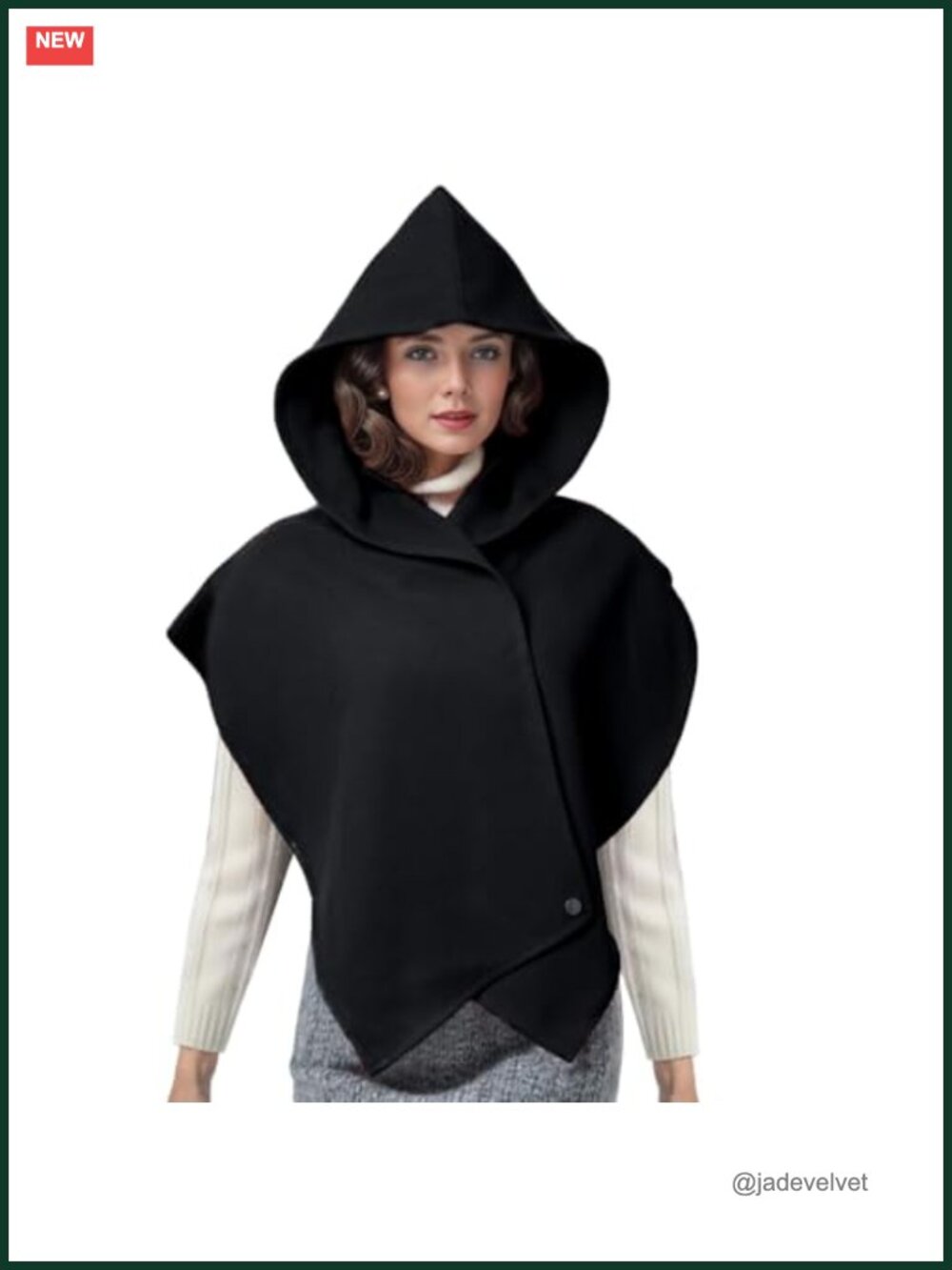 Woolen Hood Scarf Winter Cowl Shrug Cape Medieval Cosplay Costume